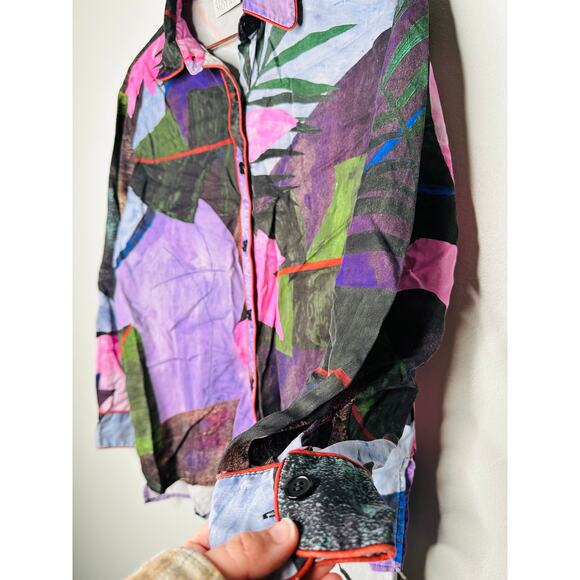 UNTITLED IN MOTION Multicolor Floral Print Collared Button Up Shirt Size S - Picture 16 of 16